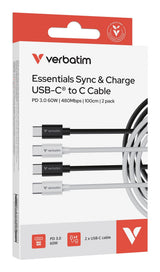 Verbatim Usb-Kabel Essentials, 2pack, Usb 2.0, Usb-C/Usb-C