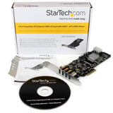 Startech Tarjeta Pci Express 4 Puertos Usb 3.0 Uasp 2 Canales De 5gbps Pexusb3s44v