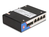 Delock 88015 Switch Gigabit Ethernet Industrial 4 Puertos Rj45 2 Puertos Sfp Para Carril Din