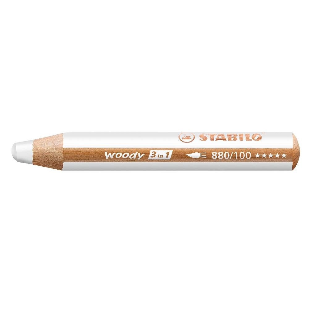 Stabilo Lápices De Colores Woody 3 En 1 Blanco Estuche 5 Ud