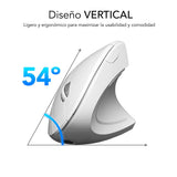 Raton Optico Dual Glide Vertical Ergo Dual Bateria Blanco Subblim Hasta 1600dpi/ Conexión Dual/ Rf, Bluetooth/ Batería Recargable