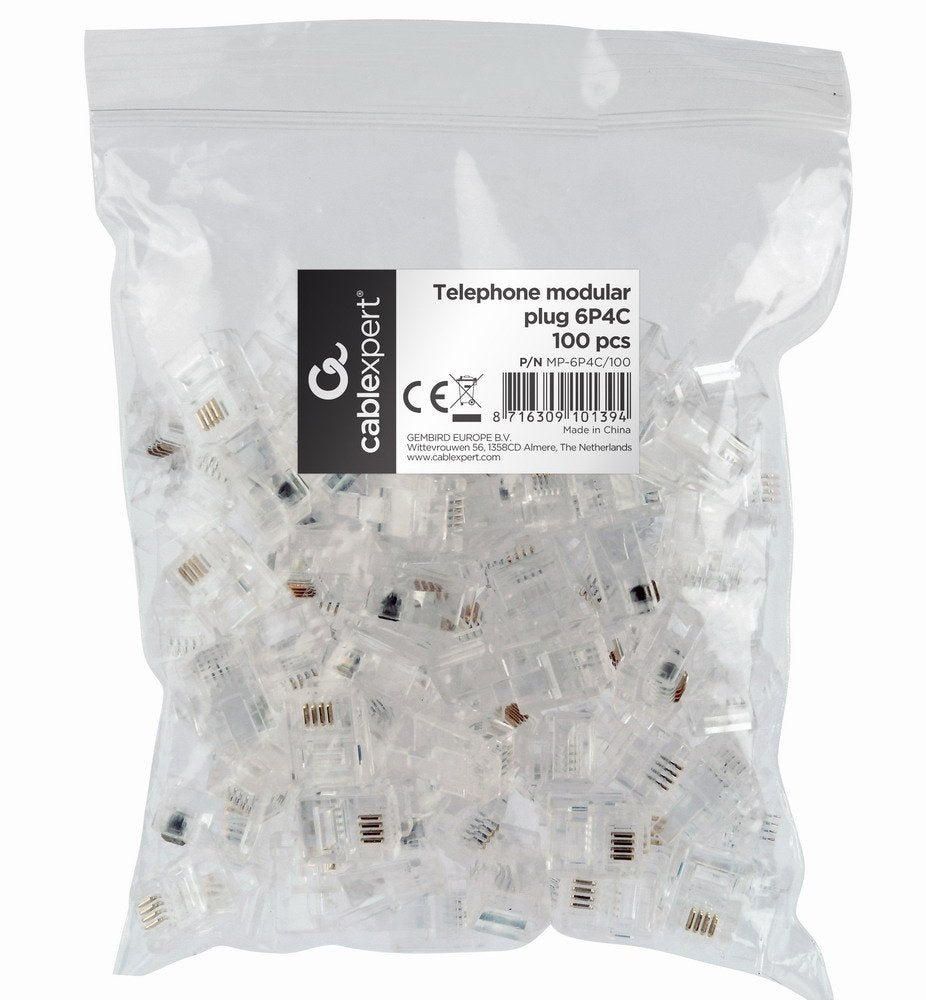 EAN 8716309101394 - Gembird MP-6P4C/100 conector Oro, Transparente imagen 1