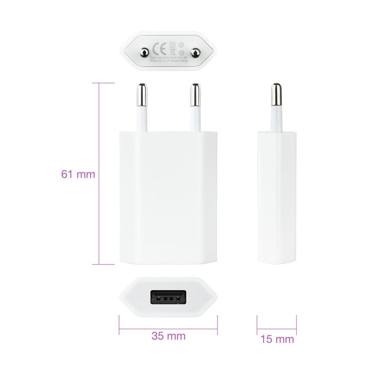 Nanocable Mini Cargador De Red Usb 5v - Blanco