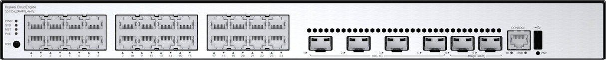 Huawei Cloudengine S5735-L24p4xe-A-V2 Gestionado L3 Gigabit Ethernet (10/100/1000) Energía Sobre Ethernet (Poe) 1u Negro, Plata