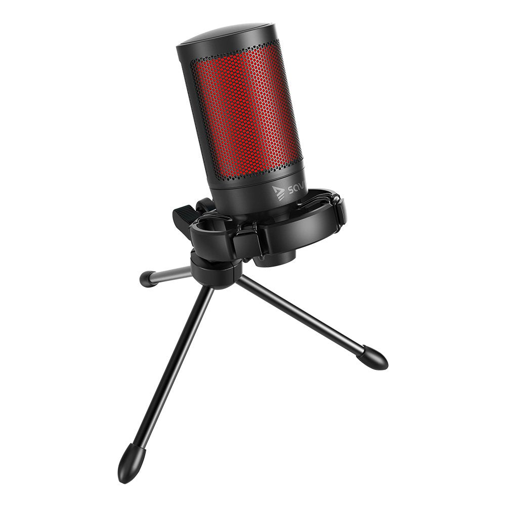 Micrófono Con Cable Para Juegos Savio Con Retroiluminación, Trípode, Usb, Sonar Pro