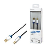 Logilink 2m, Usb2.0-A/Usb2.0-B Cable Usb 2.0 Usb A Usb B Negro