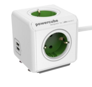 EAN 8718444085577 - Allocacoc 1406GN/DEEUPC base múltiple 1,5 m 4 salidas AC Verde, Blanco imagen 1