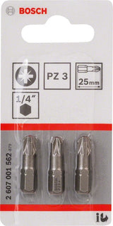 Bosch 3pcs Pz Screwdriver Bit Ph3 Xh 25mm