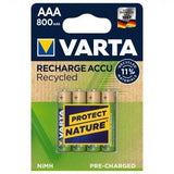 Varta Pila Recargable Recycled Aaa Hr03  800mah           4st.