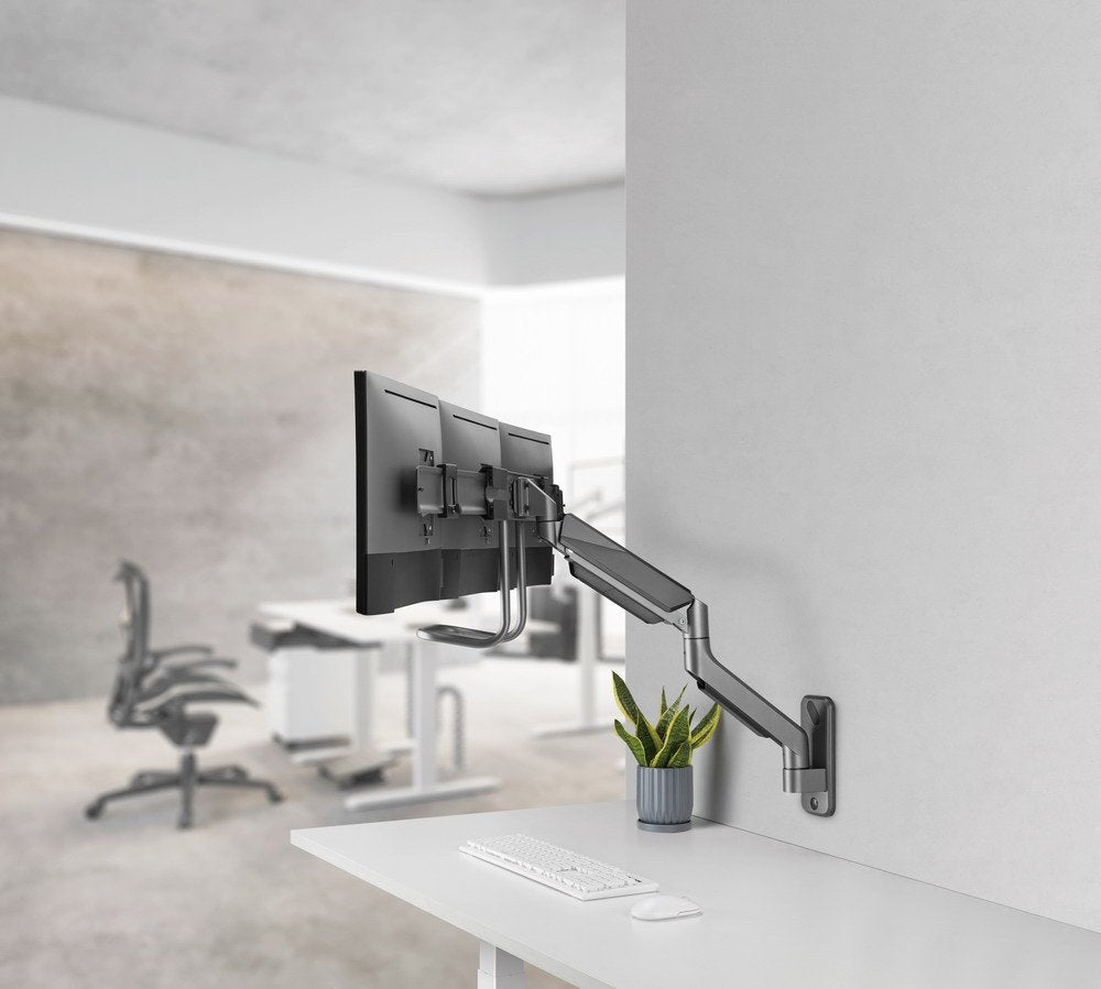 EAN 8716309127677 - Gembird Wall mounted adjustable monitor arm for 3 monitors imagen 8