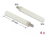 Delock 60239 Separador M4 X M4, Hexagonal, Interior / Exterior, 57 Mm Natural 4 Piezas
