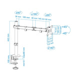 Tooq Soporte De Mesa Con Brazo Articulado Para Monitor De 13"-32" - Giratorio E Inclinable - Gestion De Cables - Peso