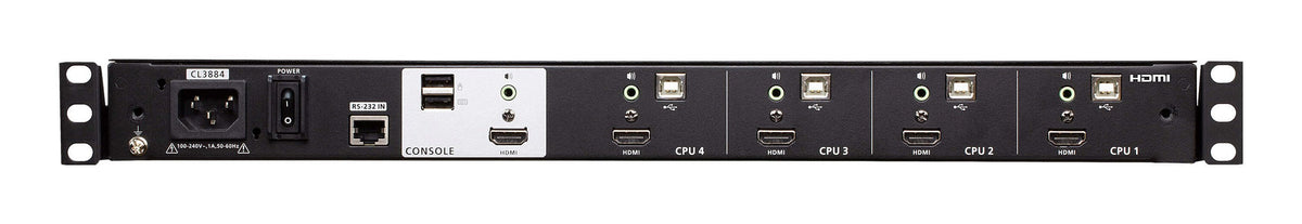 4-Port Usb Hdmi Multi-View Dual Rail Widescreen Lcd Kvm Cl3884nw-Ata-Sgg