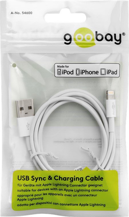 EAN 4040849546006 - Goobay 54600 cable de conector Lightning 1 m Blanco imagen 4