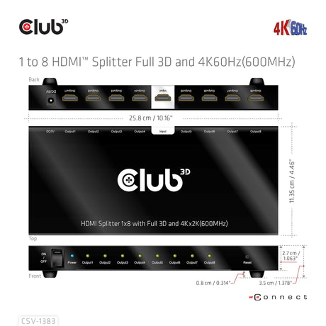 EAN 8719214472771 - CLUB3D CSV-1383 divisor de video 8x HDMI imagen 10