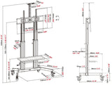 Vision X-Series Vfm-F27 Carrito Altura Ajustable Para Pantalla Lcd Acero Aluminio Negro Mate Tamaño De Pantalla: 55"-100"