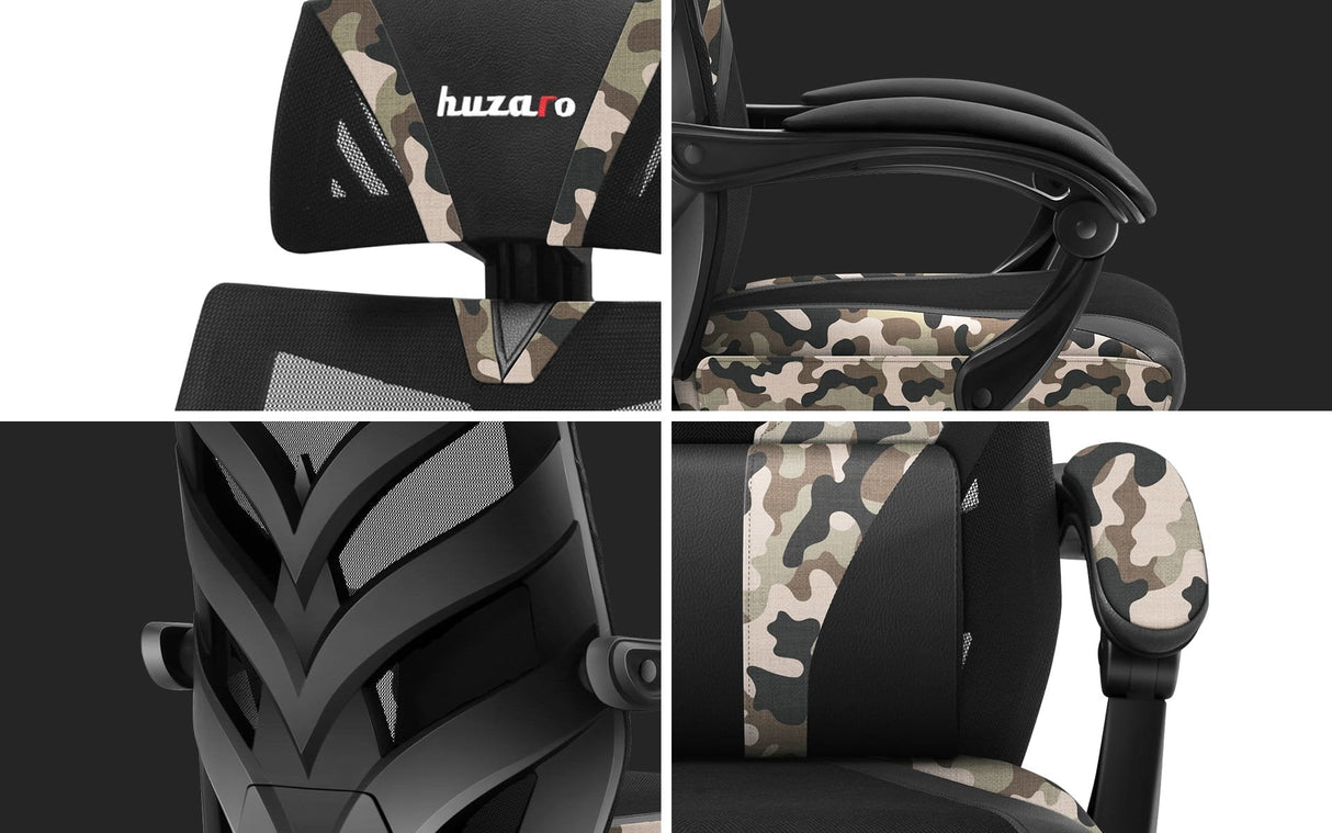 EAN 5903796011326 - Huzaro Combat 5.0 Silla para videojuegos de PC Asiento de malla Negro, Camuflaje imagen 11