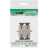 Adaptador De Fibra Óptica Inline Duplex Sc/Sc Mm Funda De Cerámica Con Brida Gris