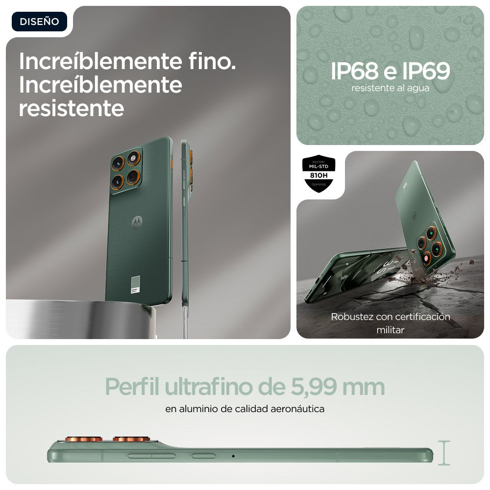 Motorola Edge 70 6.7" Dual Sim Android 16 Usb Type-C 12 Gb 512 Gb 4800 Mah Verde
