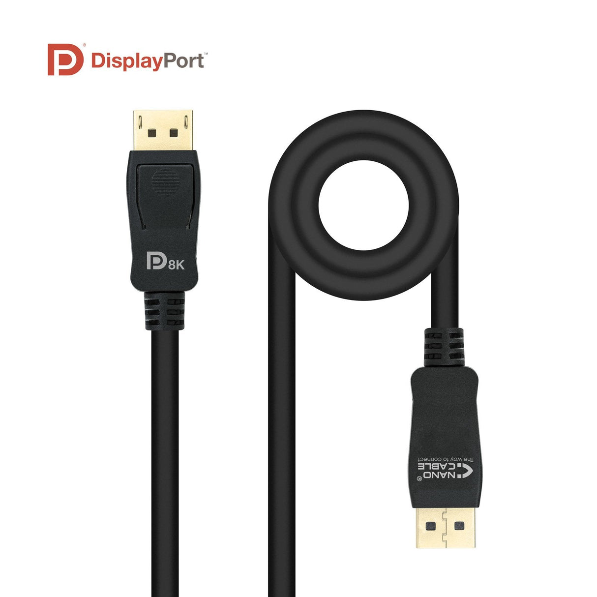 Nanocable Cable Displayport 1.4 Certif. Vesa Dp/M-Dp/M 0.5m - Negro