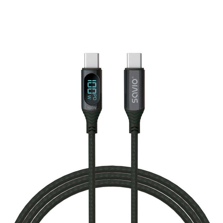 EAN 5901986047803 - Savio USB-C - USB-C cable with display CL-174 1 m black cable USB USB 3.2 Gen 1 (3.1 Gen 1) USB C Negro imagen 1