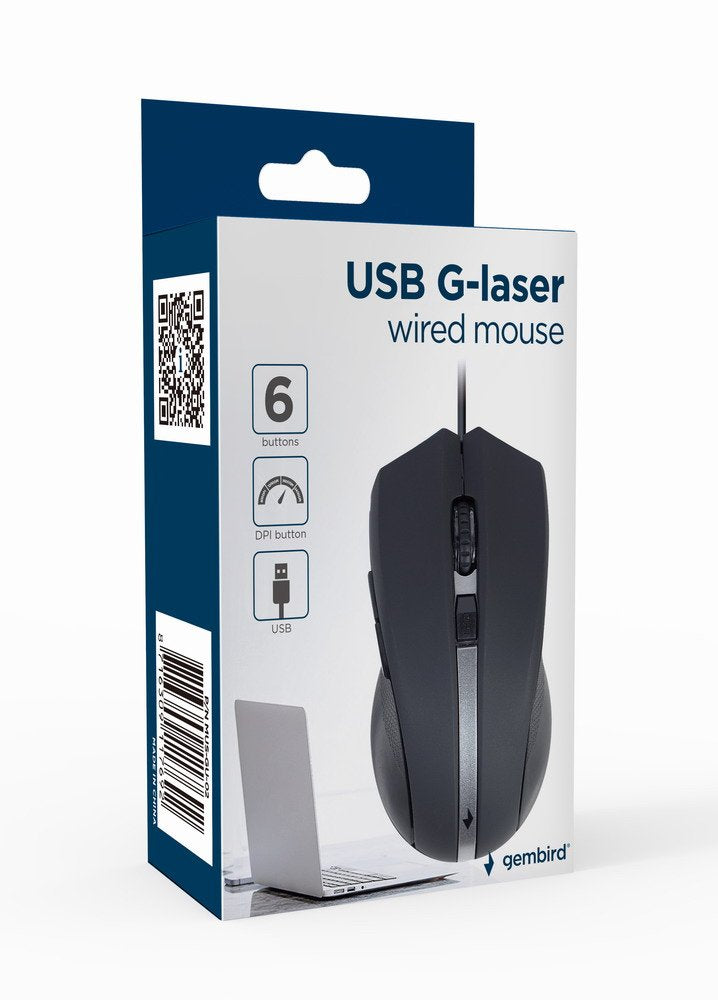 EAN 8716309117692 - Gembird MUS-GU-02 ratón Ambidextro USB tipo A Laser 2400 DPI imagen 4