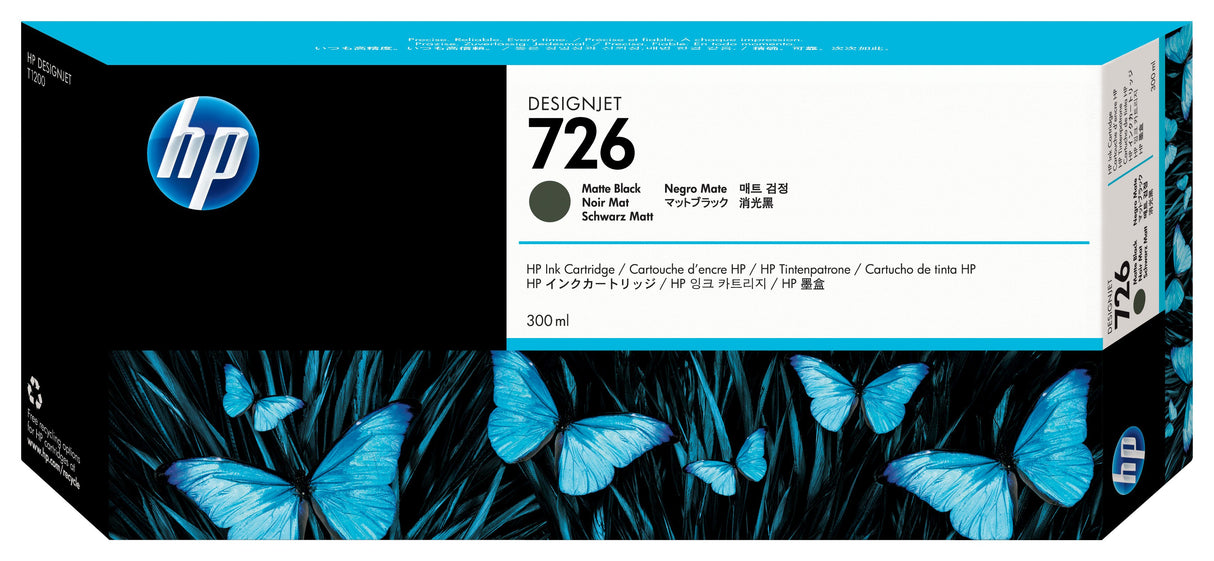 EAN 0884420836360 - HP 726 300-ml Matte Black DesignJet Ink Cartridge cabeza de impresora Inyección de tinta térmica imagen 3