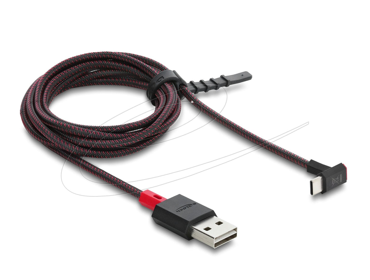 Delock Easy-Usb 2.0 Cable Typ-A Stecker Zu Usb Type-C Stecker Gewinkelt Oben   Unten 2 M Schwarz