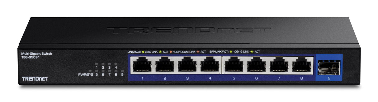 Switch No Adminimrado Trendnet De 9 Puertos 2.5g Con Puerto Sfp+ 10g