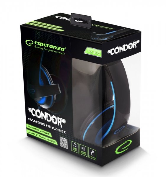 EAN 5901299922392 - Esperanza EGH300B Auriculares Alámbrico Diadema Juego Negro, Azul imagen 4