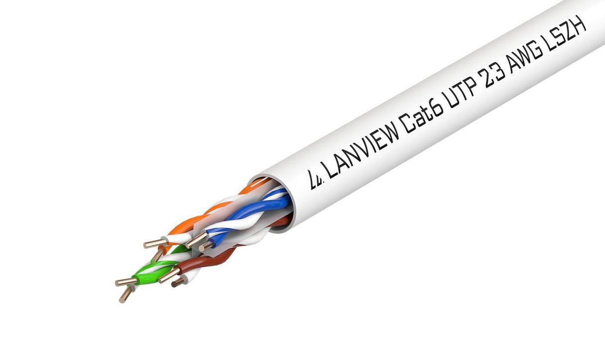Cat6 U-Utp Network Cable  4x2xawg23 Lszh White 305m