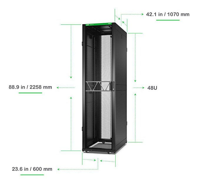 Apc Netshelter Sx Gen 2 Rack Armario 2258 Al X 600 An X 1070 P Mm Con Laterales Para Suelo Negro 48u 19"