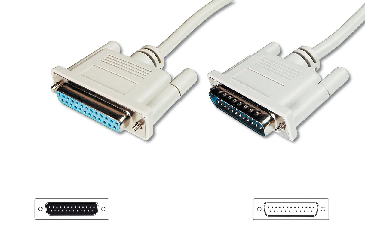 Assmann Datatransfer Extension Cable D-Sub25 M/F 5.0m Serial/Parallel Molded Be