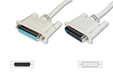 Assmann Datatransfer Extension Cable D-Sub25 M/F 5.0m Serial/Parallel Molded Be