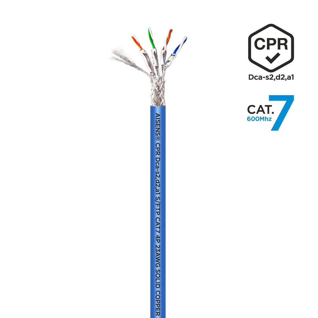 Aisens Bobina Cable Rj45 Lszh Cpr Dca Cat.7 600 Mhz S/Ftp Awg23 - 500m - Azul