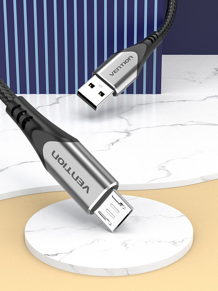 EAN 6922794746954 - Vention COAHD cable USB USB 2.0 0,5 m USB A Micro-USB B Aluminio, Negro imagen 2