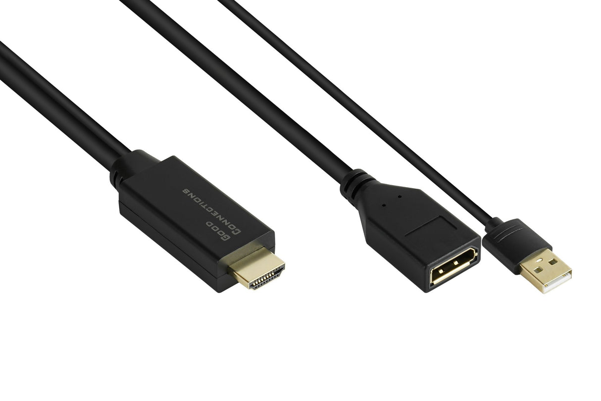 EAN 4014619603404 - Alcasa HDMI-AD22 adaptador de cable de vídeo 0,3 m HDMI tipo A (Estándar) DisplayPort Negro imagen 1