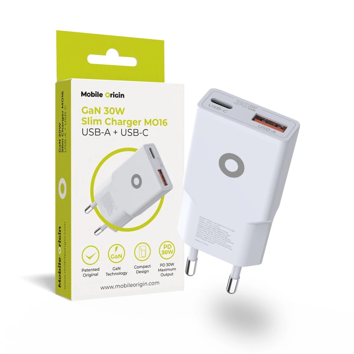 Mobile Origin 30w Slim Charger Tüv Mo16 Usb-A + Usb-C