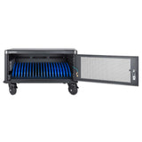 Manhattan Laptop Charging Cabinet Desktop Via Ac Adapter (Eu) 20-Bay, Install Device'S Ac Adapter (Power Cables) Into Unit, Suitable For All Laptops (To 16"), Ipads, Macbooks, Chromebooks, Other Portable Devices, Bays 380x30x280mm, Cart, Lo