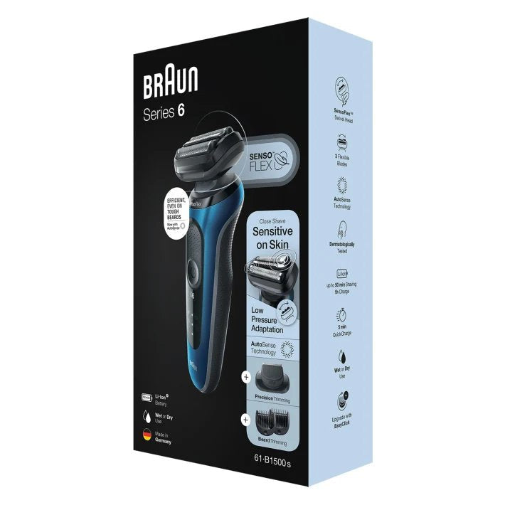 Braun Series 6 61-B1500s Máquina De Afeitar De Láminas Recortadora Azul