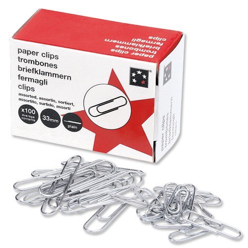 Apli Clips Alambre Nº 1½ - 26mm - Acabado Galvanizado Plata - 100 Unidades Por Caja - Organizacion Perfecta