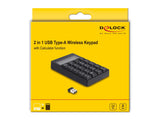 Delock 12113 Teclado 2 En 1 Usb Tipo-A Con Función De Calculadora 2,4 Ghz Inalámbrico Negro