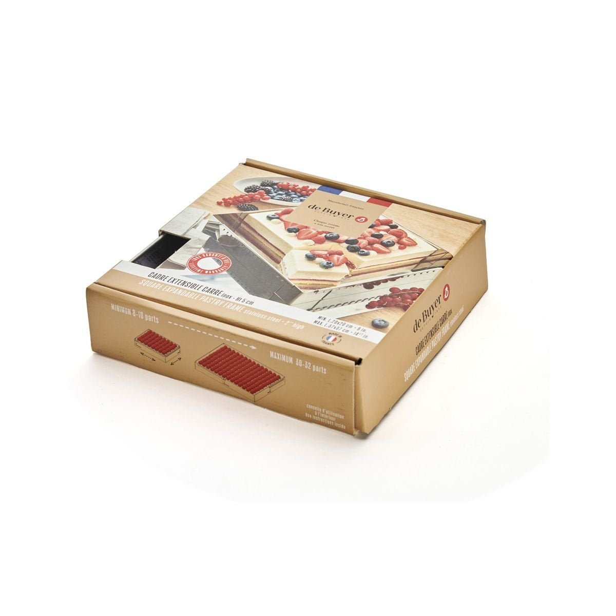 De Buyer Patisserie Frame Acero Ajustable Cuadrado 20-37 Cm