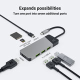 Estación De Acoplamiento Green Cell Ak50, Adaptador, Hub Usb-C 7in1 (3xusb, Hdmi, Sd (4k, Dex))