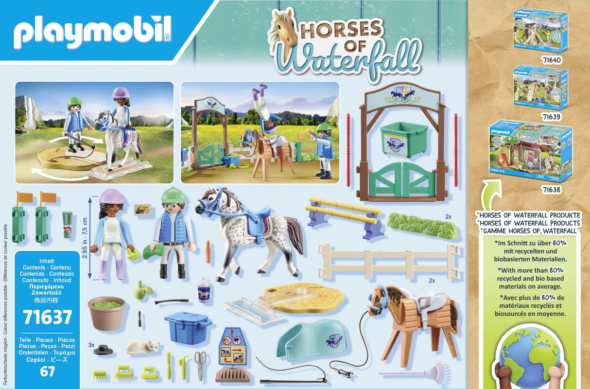 Playmobil 71637 Caballos De La Cascada Escuela De Equitación Moderna, Juguete De Construcción 71637
