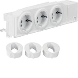 Hager Schuko-Steckdose Universal Vz00as 3fach Drehbar Geschraubt Hutschienenm.