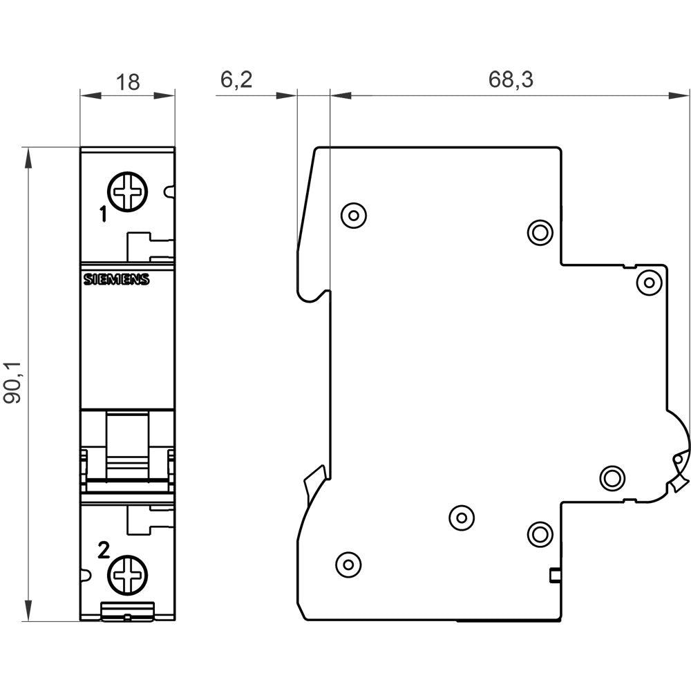 Siemens Automat B 16a 5sl61166 ** 230 400v 6ka 1p