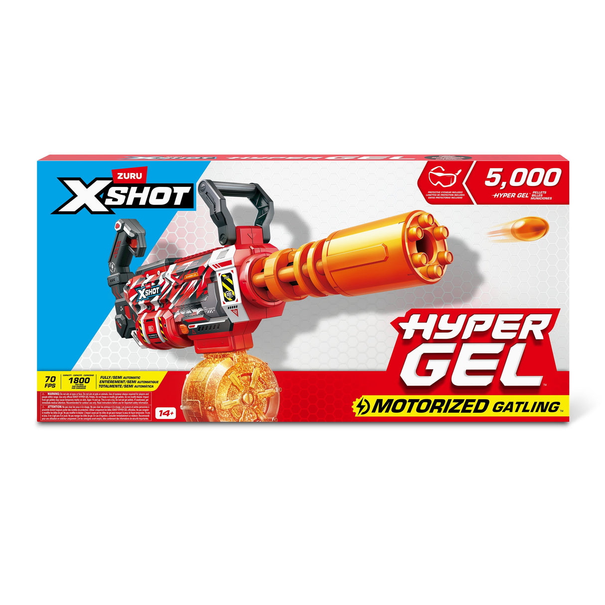 Zuru X-Shot Hyper Gel Gattlin Blaster Motorisiert Mit Gel-Kugeln 36892