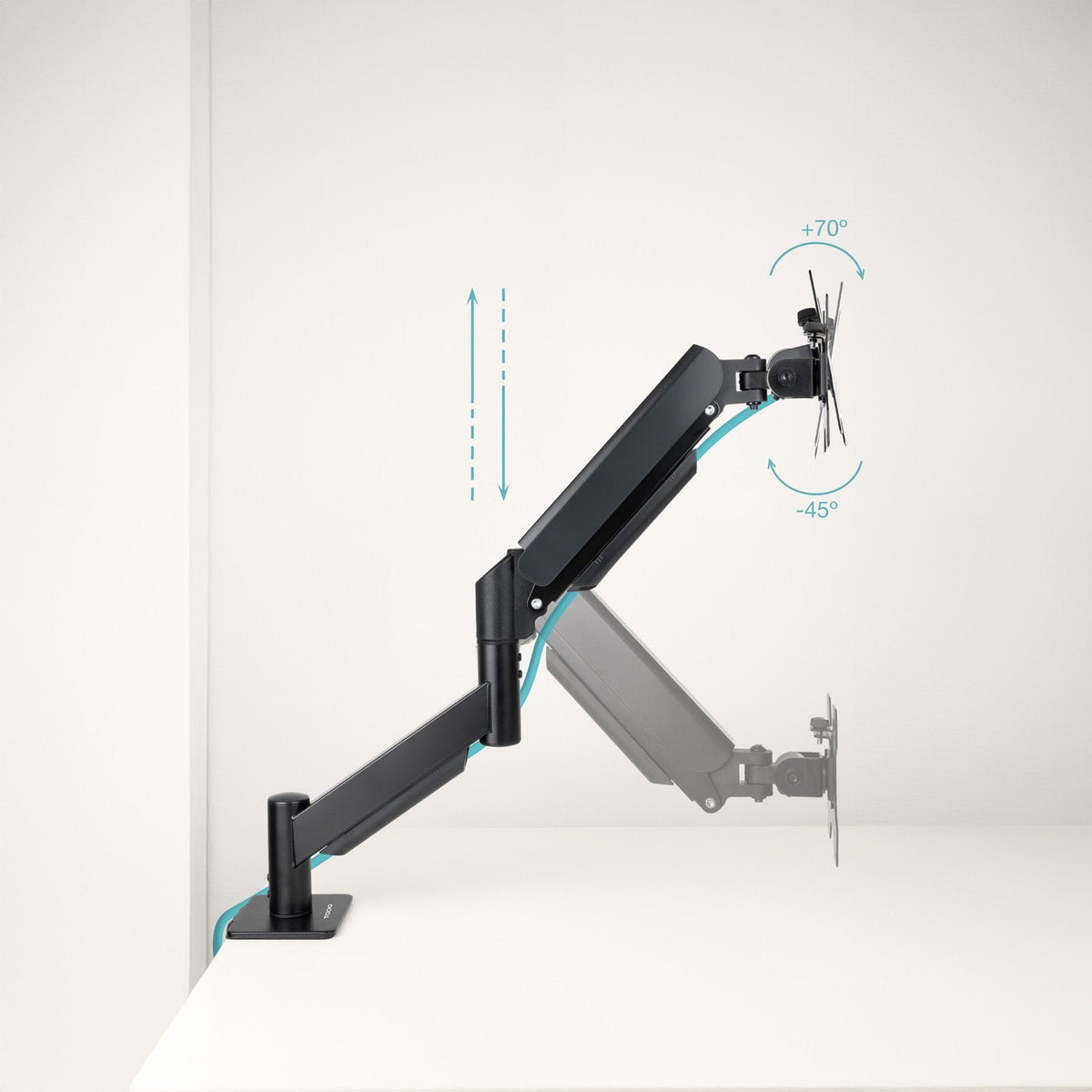 Soporte De Mesa Para Monitor Tooq Db1340tnr-B Giratorio Inclinable Rotatorio Nivelable Hasta 10kg