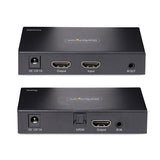 Startech.Com Extensor Hdmi 4k Por Cable Cat5/Cat6 Ethernet - Extensor De Vídeo 4k 60hz Hdr Hasta 70m - Salida De Audio S/Pdif - Juego Kit De Transmisor Y Receptor Hdmi